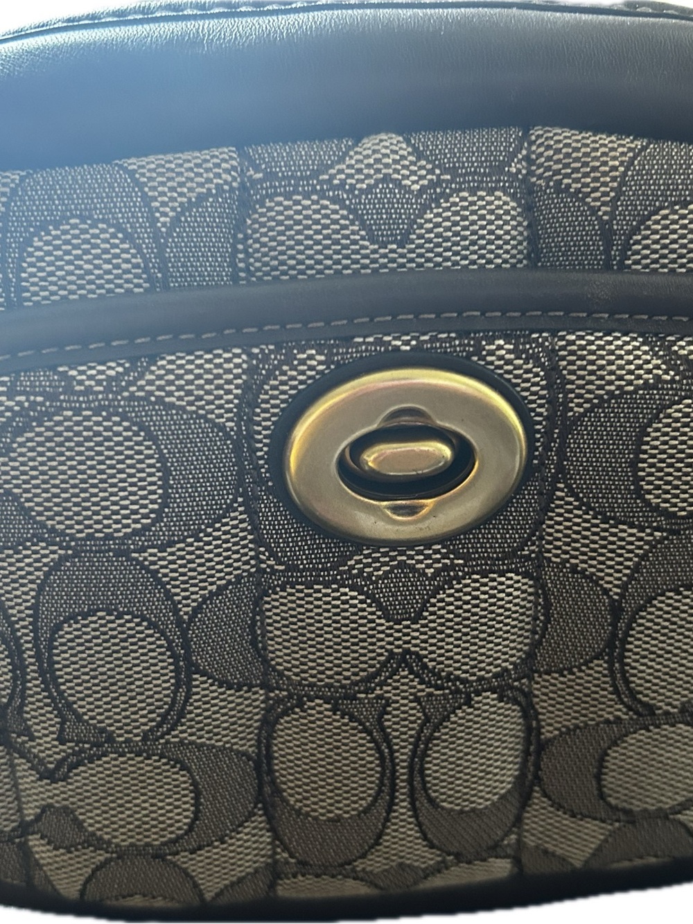 Coach Signature Canvas Crossbody in Brown with Gold-Tone Turnlock